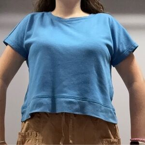 Tek Gear Blue Short Sleeve Crop Top